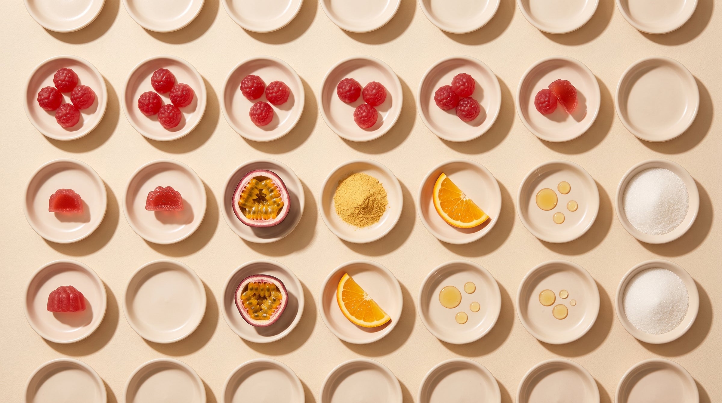 The Gummy & Co. formula, laid out dish by dish